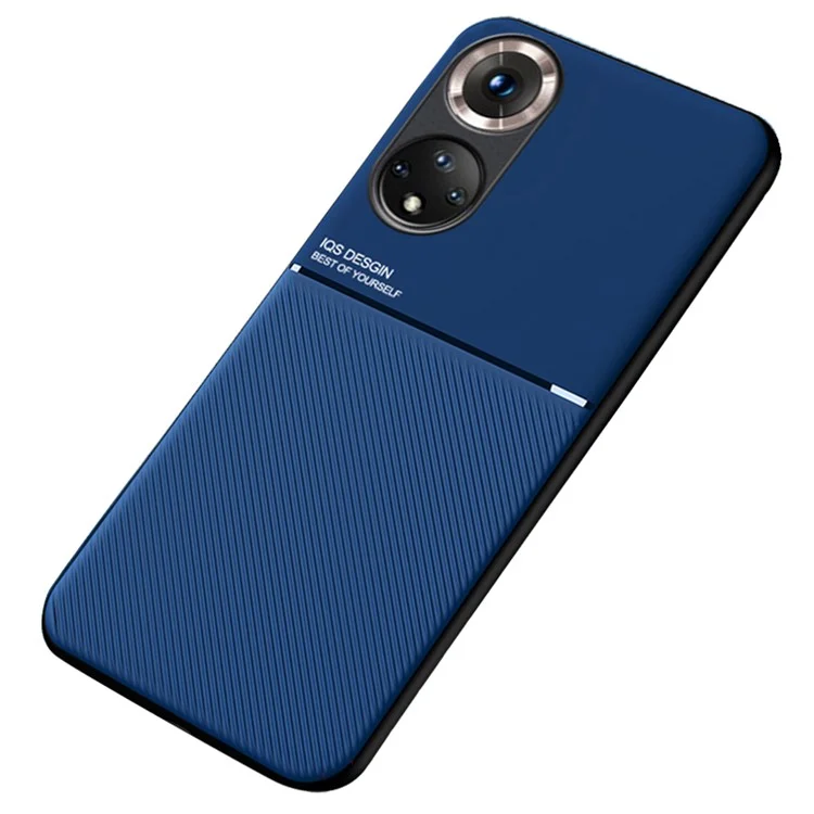 Smartphone Protection Case TPU + Couverture De Téléphonie Antichoppes En Cuir PU Avec Une Feuille De Métaux Magnétique Intégrée Pour Huawei Nova 9 Pro / Honor 50 Pro - Bleu