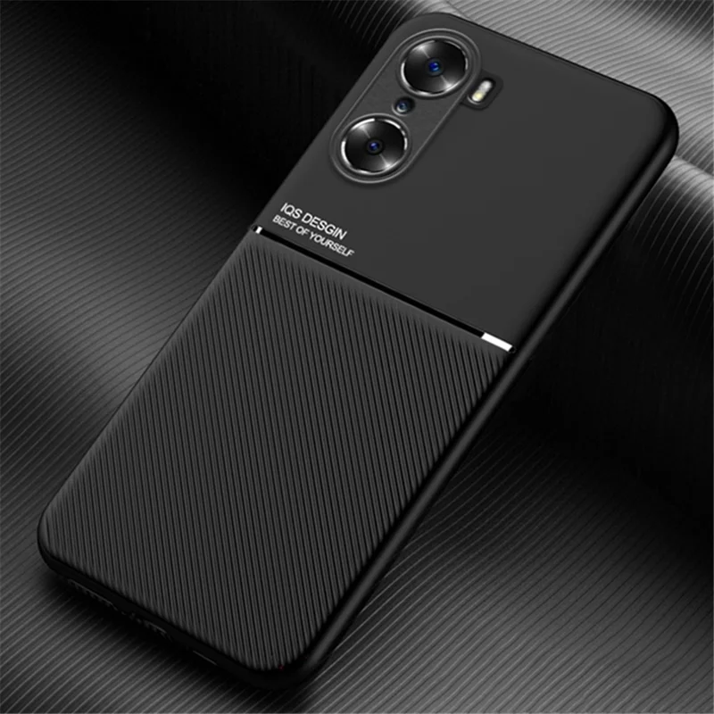 Business Style Anti-fall Phone Case TPU + PU le Cuir en Cuir Recouvert de Téléphone à Amortir Pour Honor 60 - le Noir