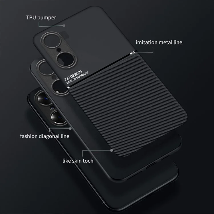 Business Style Anti-fall Phone Case TPU + PU le Cuir en Cuir Recouvert de Téléphone à Amortir Pour Honor 60 - le Noir