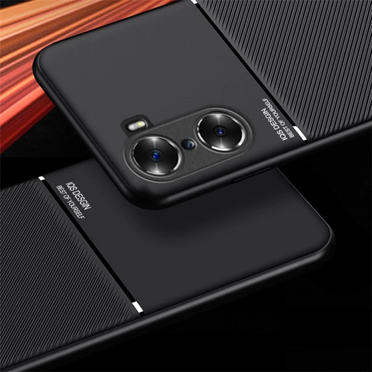 Business Style Anti-fall Phone Case TPU + PU le Cuir en Cuir Recouvert de Téléphone à Amortir Pour Honor 60 - le Noir
