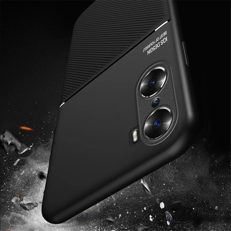 Business Style Anti-fall Phone Case TPU + PU le Cuir en Cuir Recouvert de Téléphone à Amortir Pour Honor 60 - le Noir