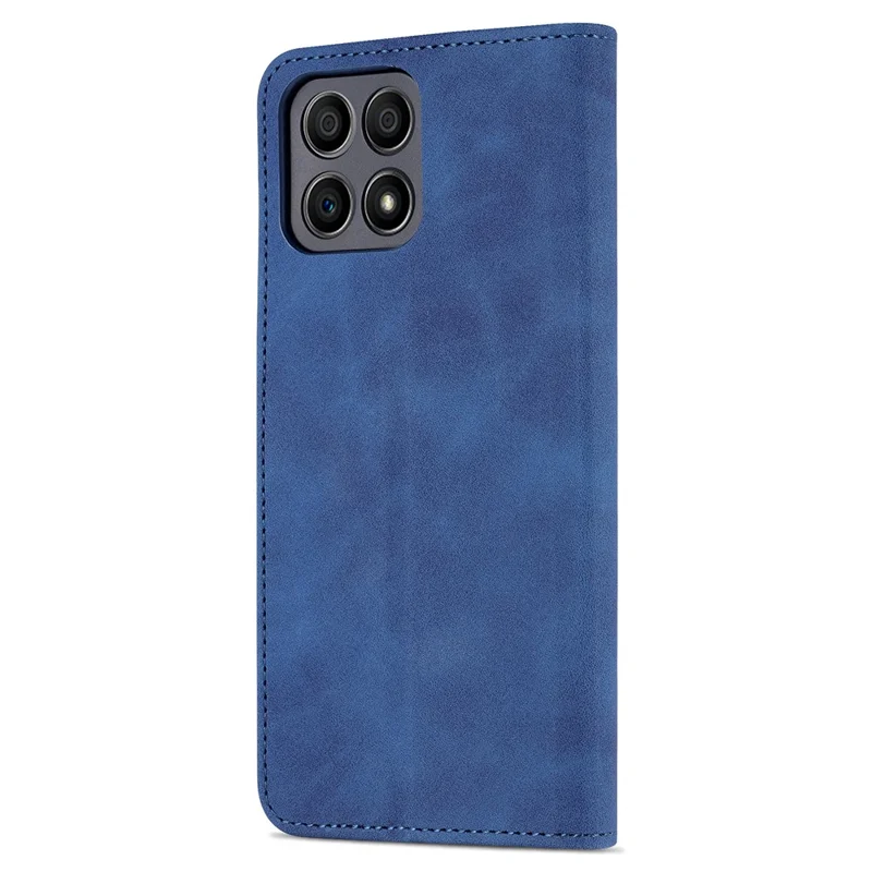 AZNS, etui portfel z poliuretanem, z podstawką, antypoślizgowe, ochronne, na Honor X30i - niebieski