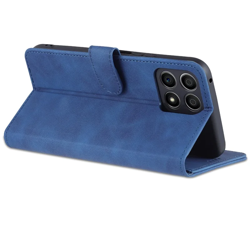 AZNS, etui portfel z poliuretanem, z podstawką, antypoślizgowe, ochronne, na Honor X30i - niebieski