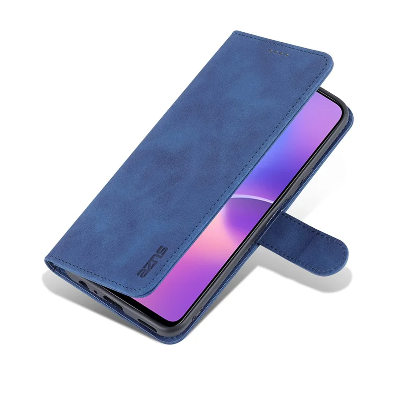 AZNS, etui portfel z poliuretanem, z podstawką, antypoślizgowe, ochronne, na Honor X30i - niebieski