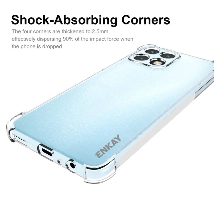 ENKAY HAT Prince Anti-slip Bordo Morbido TPU Telefono Angoli di Angoli Protettivi Per Honor X30i