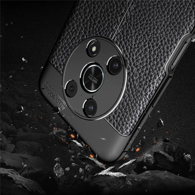 Slim Business Litchi Texture Flexible TPU Scratch-Resistant Drop Protection Cover for Honor X30/X9 5G/Magic 4 Lite 5G - Blue