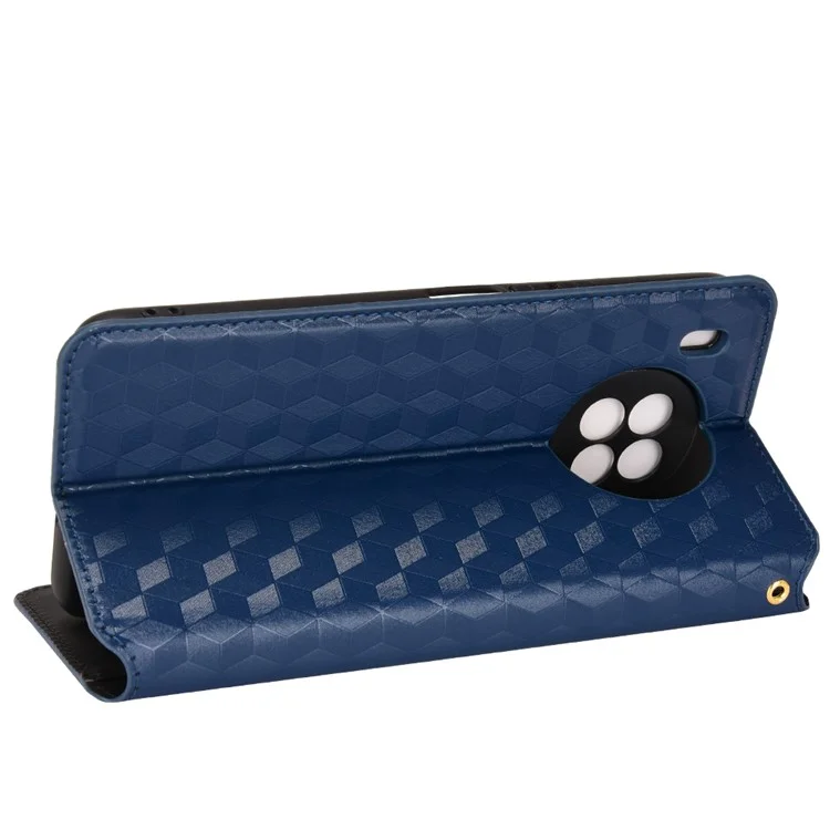 Pour Honor 50 Lite / Huawei nova 8i Couverture de protection en cuir PU Motif imprimé Étui de téléphone portable Étui de téléphone intérieur avec support Portefeuille - Bleu