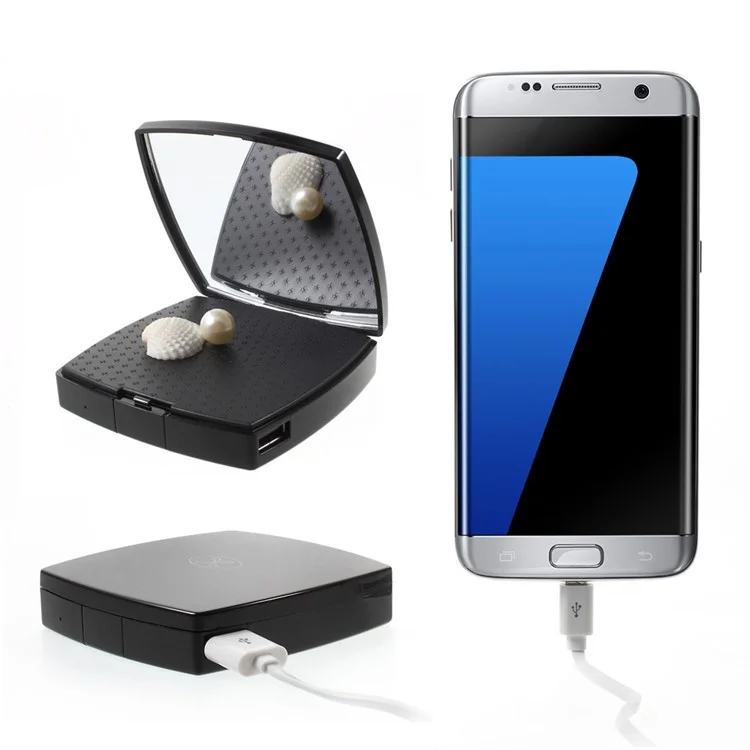 VORSON Mirror 6000mAh Power Bank Li-polymer Battery 2.1A for iPhone iPad Samsung - Black