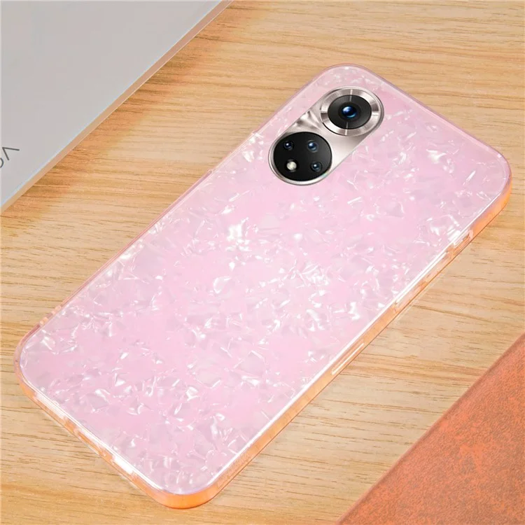 IPAKY Dupla Camada Acrílica Backing + Soft TPU IMD À Prova De Choque Protetora Tampa Traseira Para Honor 50 Pro - Cor De Rosa