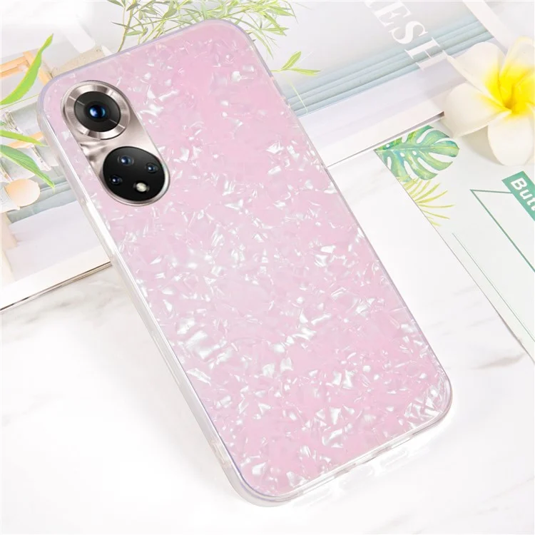 IPAKY Dupla Camada Acrílica Backing + Soft TPU IMD À Prova De Choque Protetora Tampa Traseira Para Honor 50 Pro - Cor De Rosa