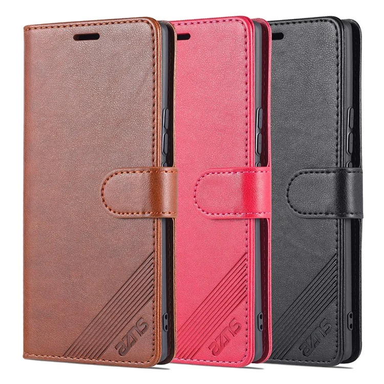 AZNS Против Scartch Anti-finger Print Textred TPU + PU Кожаная Подставка Для Кошелька Магнитная Телефонная Крышка Для Чести 60 Pro - Черный