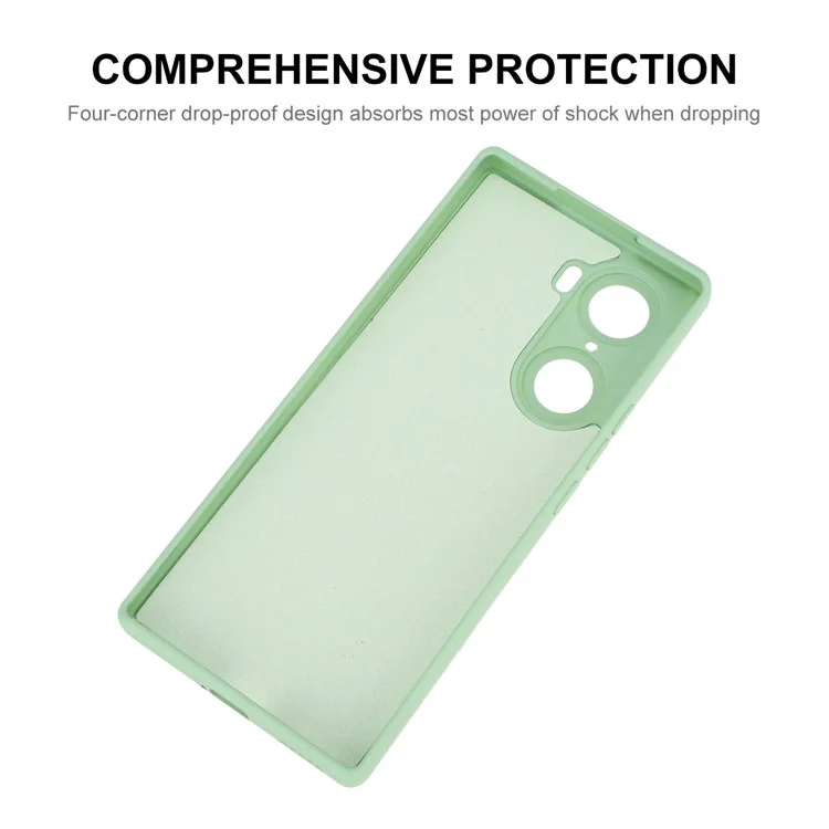 Enkay Hat Hat Prince Liquid Silicone Smartphone Shell Anti-Drop Chofthone à Prova de Choque da Capa de Bolsa de Celular Precisa Abrigar Capa de Telefone Para Honra 60 - Luz Verde