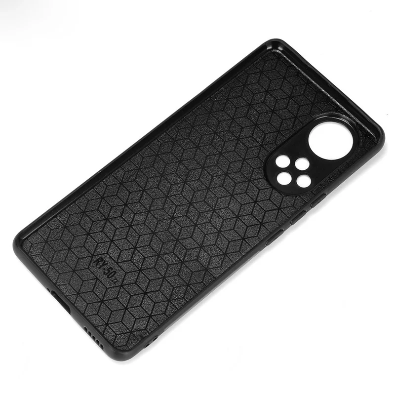 Stitching Line Lightweight Retro Textured PU Leather Coated PC + TPU Phone Cover Case for Honor 50 - Red