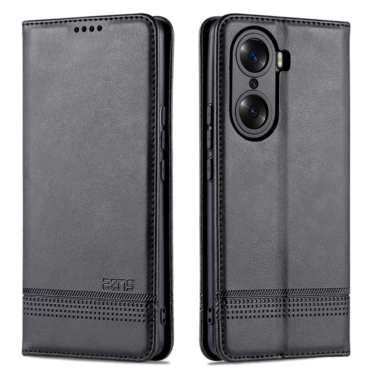 Azns PU Leather + TPU Кошелек Flip Case Magnetic Absorption Складная Подставка Защитная Крышка Для Чести 60 Pro - Черный