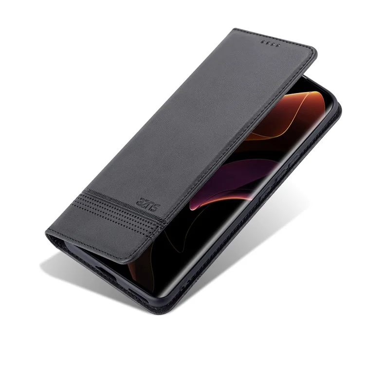 Azns PU Leather + TPU Кошелек Flip Case Magnetic Absorption Складная Подставка Защитная Крышка Для Чести 60 Pro - Черный