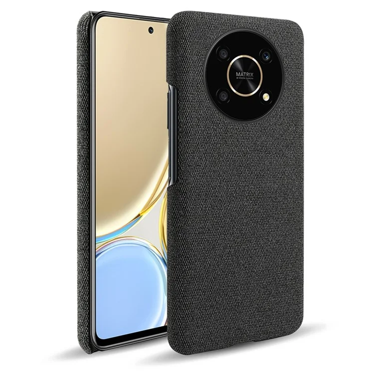 Per Honor X30/X9 5G/Magic 4 Lite 5G Copertura Colore Solido in Tessuto Rivestito Custodia Telefonica Copertura Parziale Custodia Protettiva in PC Rigido - Nero