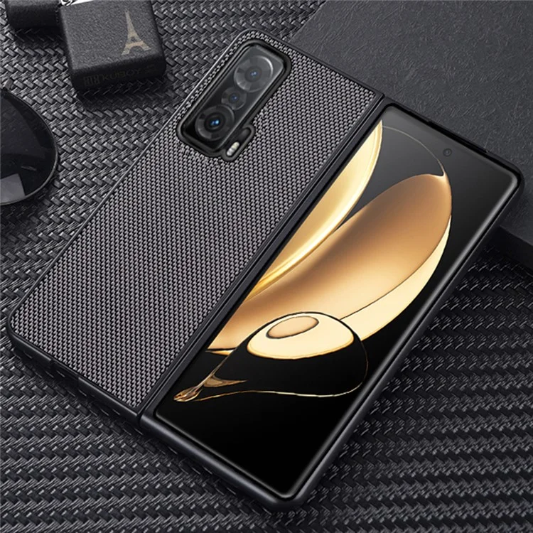 For Honor Magic V Anti-fingerprint Nylon Revêtir la Couverture du Boîtier de Téléphone PC Dur Bien Protégé - le Noir