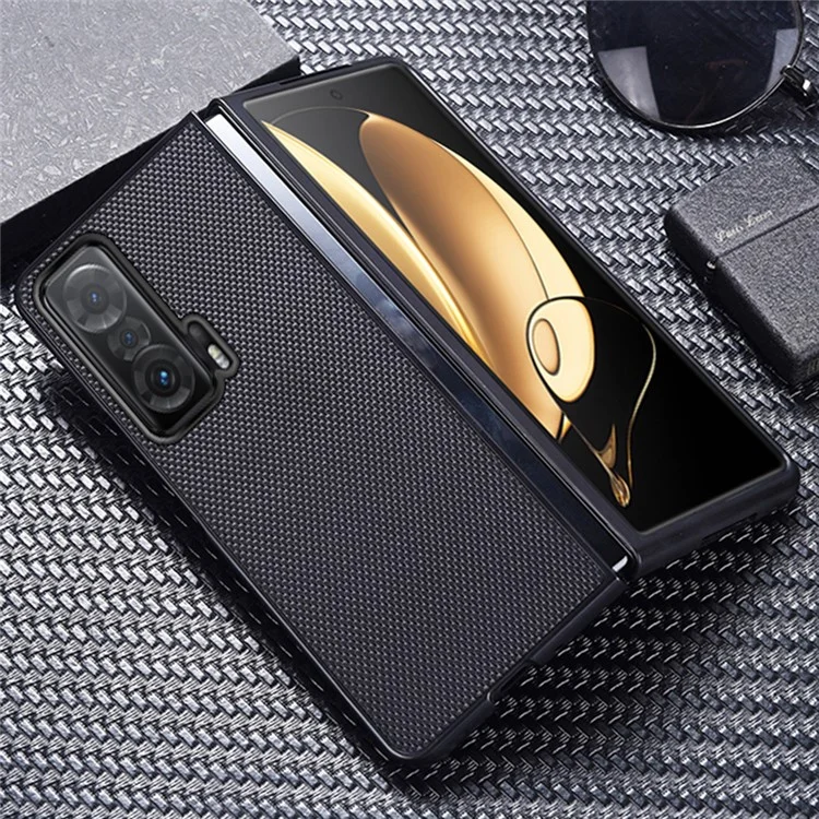 For Honor Magic V Anti-fingerprint Nylon Revêtir la Couverture du Boîtier de Téléphone PC Dur Bien Protégé - le Noir