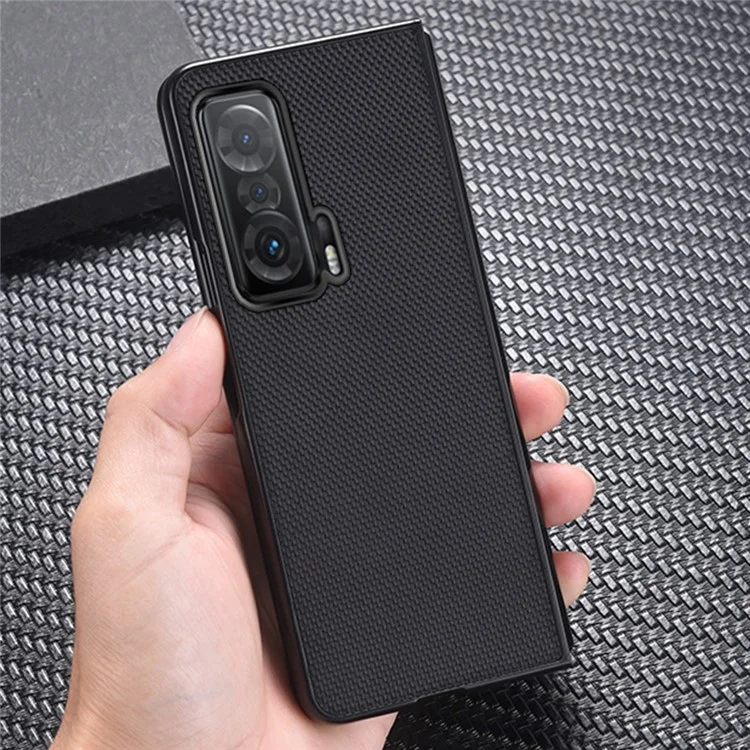 For Honor Magic V Anti-fingerprint Nylon Revêtir la Couverture du Boîtier de Téléphone PC Dur Bien Protégé - le Noir