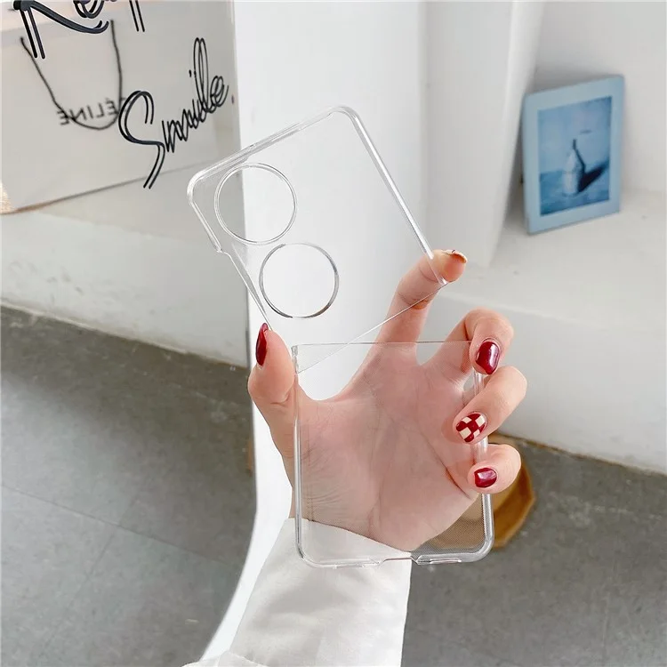 Para Huawei P50 Pocket Anti-Scratch Transparente Disco Hard PC Capa Dobrável Telefone Dobrável