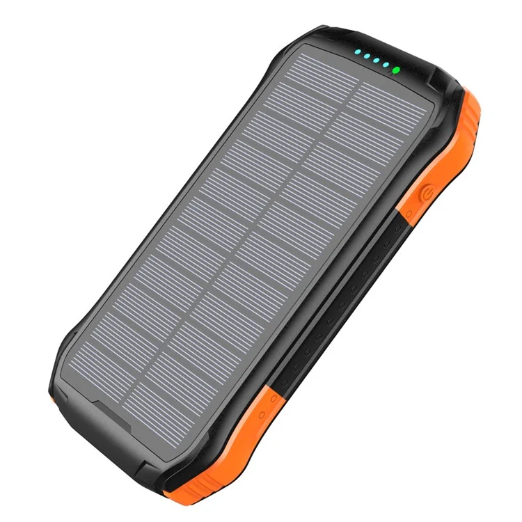 F16W PD18W + 10W Wireless Wireless Fast Carger 16000mah Solar Power Bank IP65 Packle de Batería Externa Impermeable Impermeable Para Ipad Iphone - Naranja