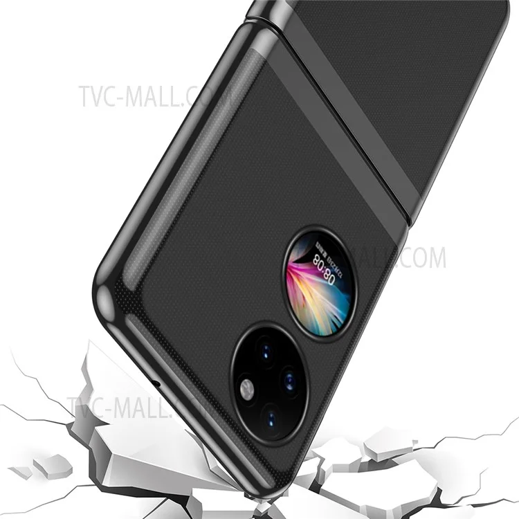 Pour Huawei P50 Pocket Electroplating Hard PC Cover Light Thin Transparent Folding Phone Case - Rose Gold