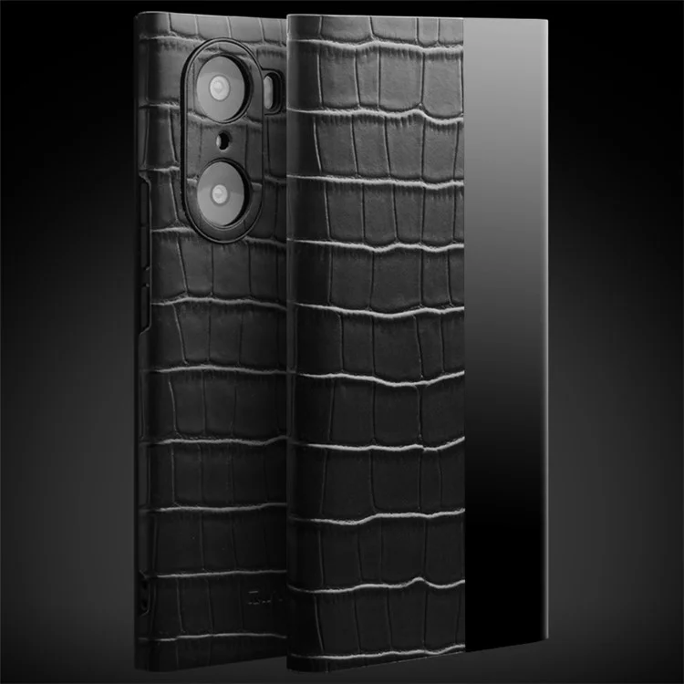 Textura de Crocodilo QIALINO Capa de Churo de Chido de Chubo Par - Preto