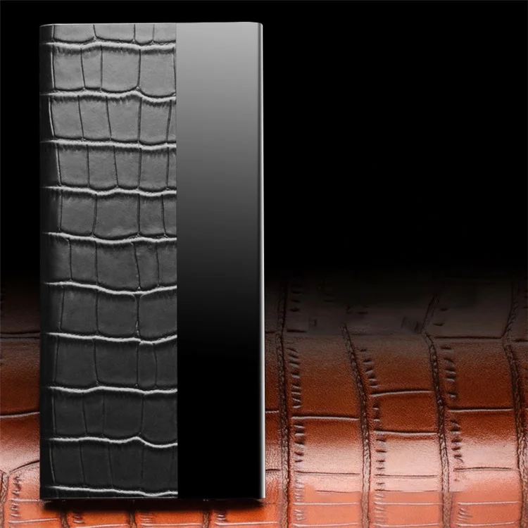 Textura de Crocodilo QIALINO Capa de Churo de Chido de Chubo Par - Preto