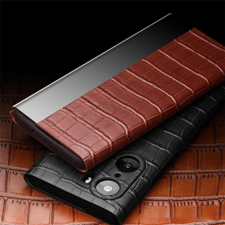 Textura de Crocodilo QIALINO Capa de Churo de Chido de Chubo Par - Preto