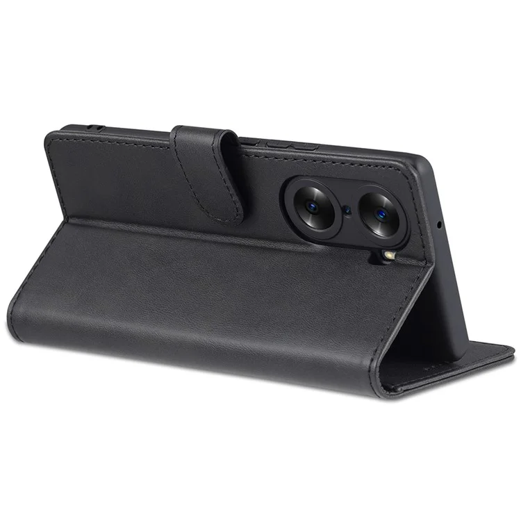 AZNs Für Ehre 60 Gut Geschützte Anti-Herbst-PU-Lederwallet-Stand-Handy-Case-Abdeckung - Schwarz