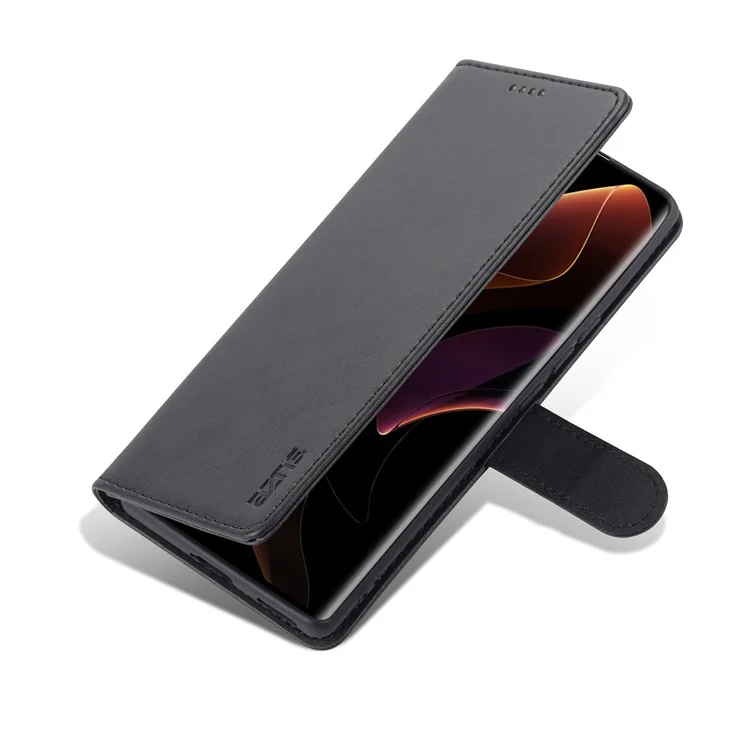 AZNs Für Ehre 60 Gut Geschützte Anti-Herbst-PU-Lederwallet-Stand-Handy-Case-Abdeckung - Schwarz