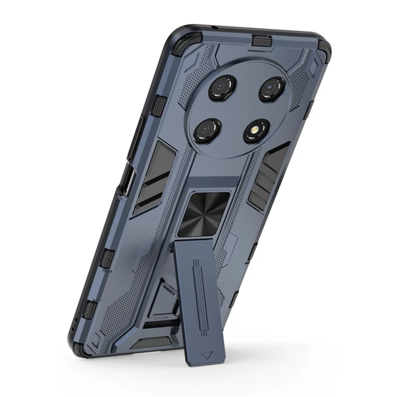 For Honor X30 / X9 5G / Magic 4 Lite 5G Shockproof Soft TPU Hard PC Mobile Phone Case Shell with Kickstand - Blue