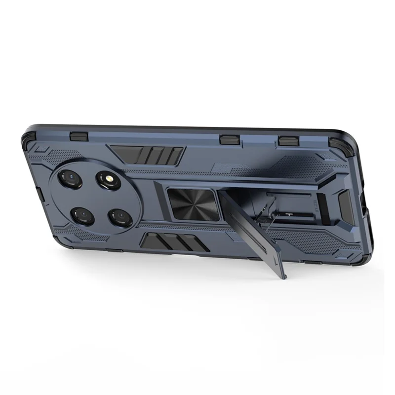 For Honor X30 / X9 5G / Magic 4 Lite 5G Shockproof Soft TPU Hard PC Mobile Phone Case Shell with Kickstand - Blue