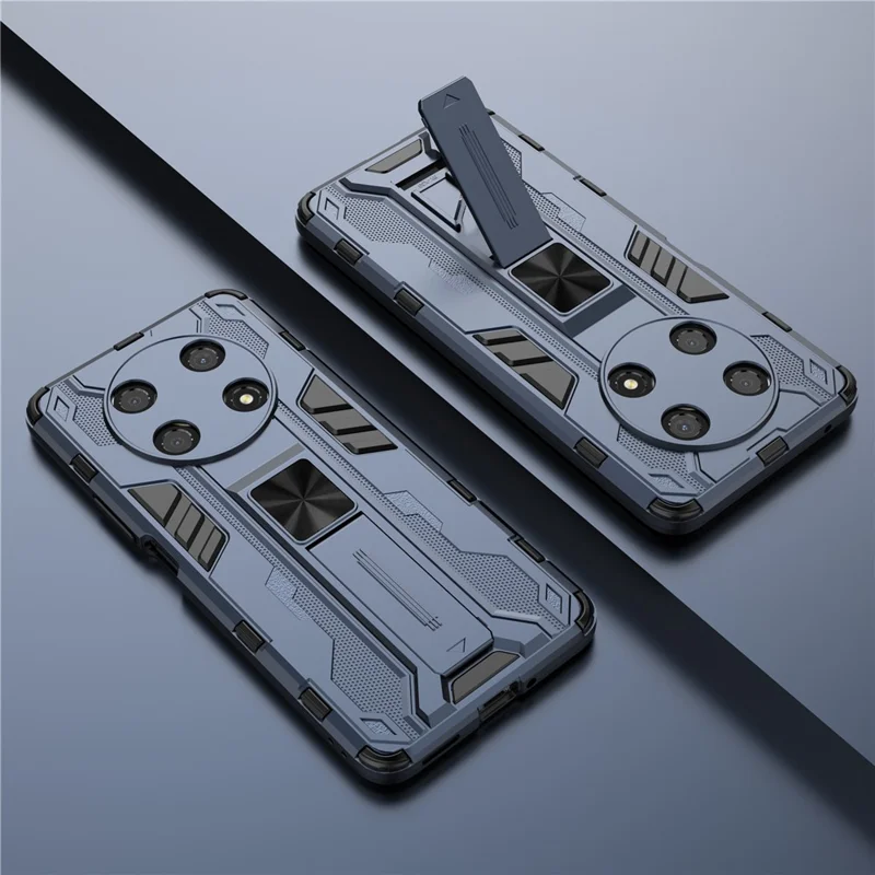 For Honor X30 / X9 5G / Magic 4 Lite 5G Shockproof Soft TPU Hard PC Mobile Phone Case Shell with Kickstand - Blue