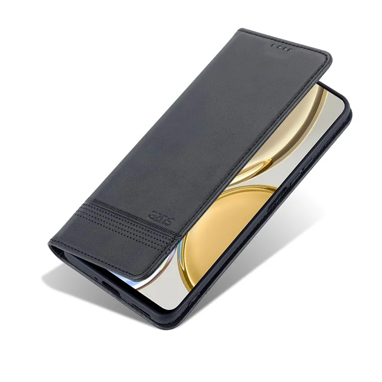Azns For Honor X30 / X9 5G / Magic 4 Lite 5G Magnetico Auto-assorbito Auto-testure PU Wallet Portafoglio Copertina di Telefono Protettivo Telefono di Protezione - Nero