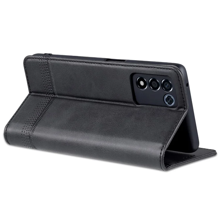 Azns For Honor Play 30 Plus Teleftured Leather Telefono Copertina di Assorbimento Automatico Magnetico Con Supporto Per il Portafoglio - Nero