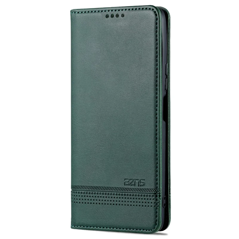 AZNS For Honor Play 30 Plus Textured Leather Phone Case Magnetic Auto-absorbed Cover with Wallet Stand - Green