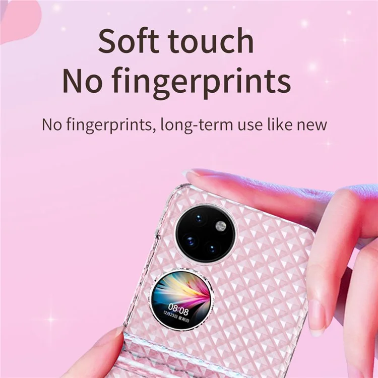 Für Huawei P50 PACE-Laser-Effekt Transparenter Harter PC-Falttelefonkasten Mit Scharnierdesign - Transparentes Grün