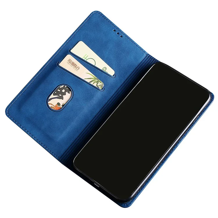 Для Honor X30/X9 5G/Magic 4 Lite 5G Автоматически абсорбированный Магнитный Ударопрочный Кожа-прикосновение Ощущение Чехол ПУ Кожа Стенд Анти-царапины Мобильный Телефон Крышка - Синий