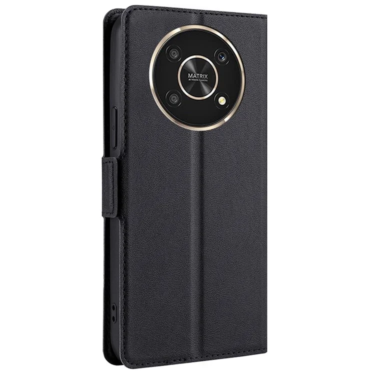 Étui de Portefeuille en Cuir Ultra-fin pour Honor X30/X9 5G/Magic 4 Lite 5G, Couvercle de Téléphone avec Fermoir Magnétique Double Côté et Support - Noir