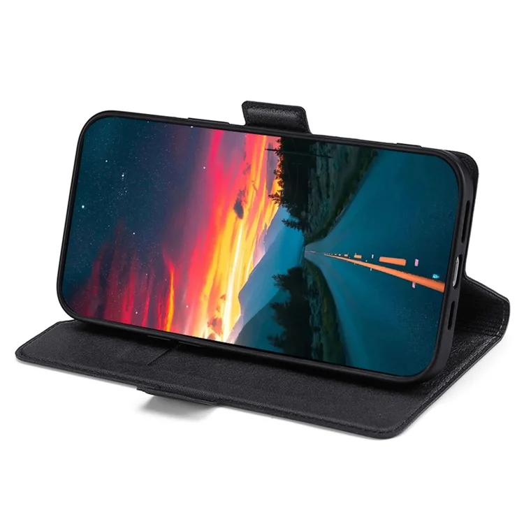 Étui de Portefeuille en Cuir Ultra-fin pour Honor X30/X9 5G/Magic 4 Lite 5G, Couvercle de Téléphone avec Fermoir Magnétique Double Côté et Support - Noir