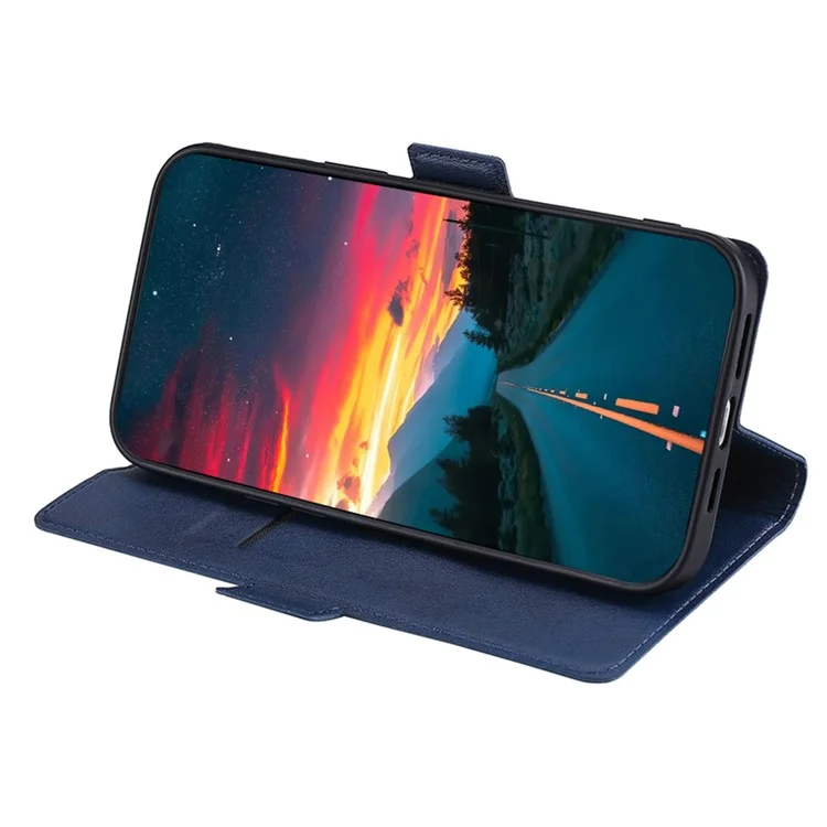 Caso de Couro Por Suporte de Cartão Ultrafino Para Honra X30/x9 5g/magic 4 Lite 5g, Tampa de Telefone Com Garagem Magnética Dupla Lateral - Azul