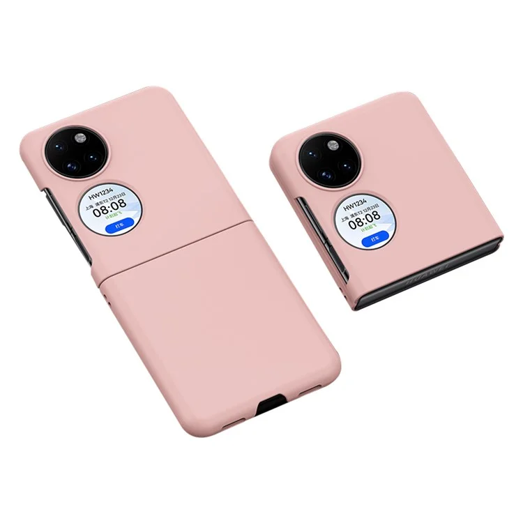 Precise Cutout Rubberized Phone Case for Huawei P50 Pocket / Pocket S, Anti-scratch Hard PC Folding Cover - Pink