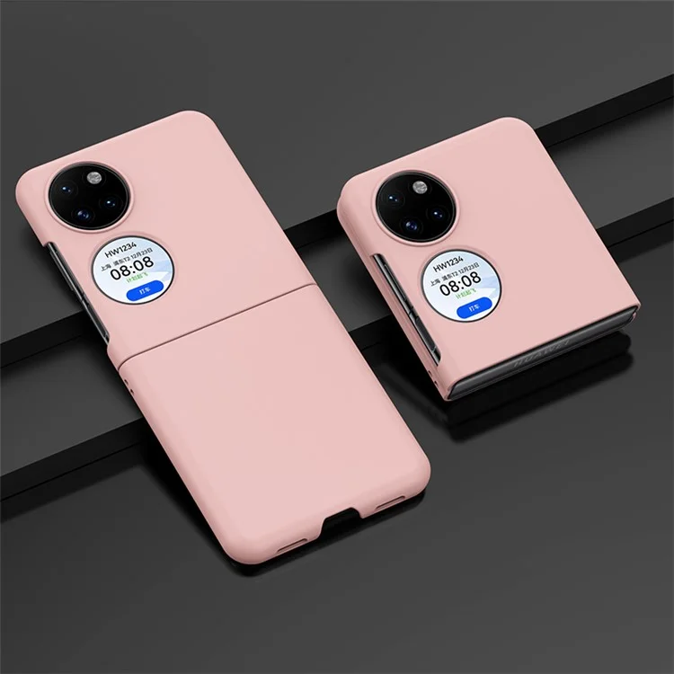 Precise Cutout Rubberized Phone Case for Huawei P50 Pocket / Pocket S, Anti-scratch Hard PC Folding Cover - Pink