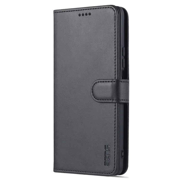 Case de Teléfono de Cuero Azns pu Para Honor X30 / X9 5G / Magic 4 Lite 5G Soporte Soporte Stand Anti-dugo Billetera de Cubierta de Teléfono a Prueba de Choques - Negro