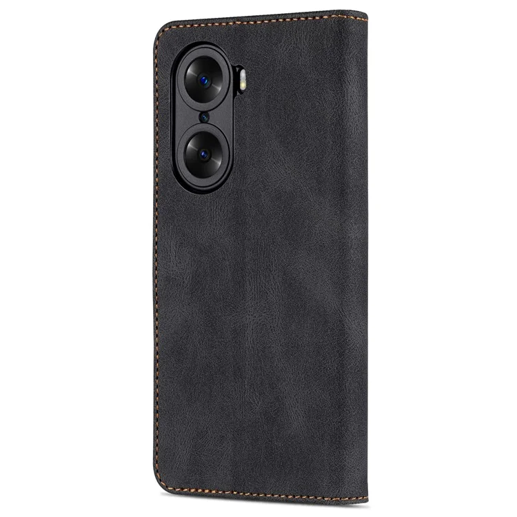 AZNS PU Téléphone en Cuir Cse Pour L'honneur 60 Portefeuille Pliage de Porte - le Noir