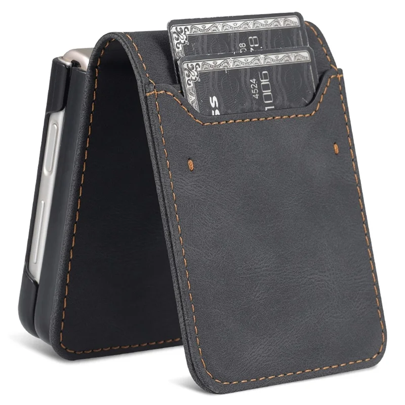 AZNS PU-Leder-Flip-Handyhülle für Huawei P50 Pocket / Pocket S, faltbare, vollständig schützende Handyhülle mit Kartenfächern – Schwarz