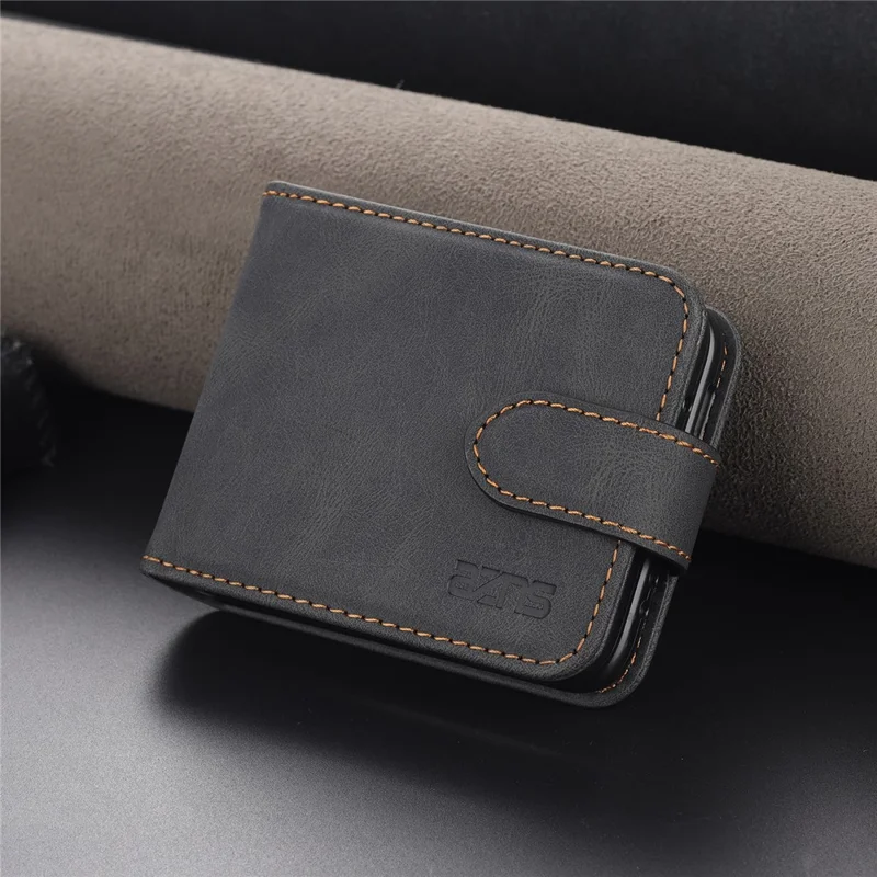 AZNS PU-Leder-Flip-Handyhülle für Huawei P50 Pocket / Pocket S, faltbare, vollständig schützende Handyhülle mit Kartenfächern – Schwarz