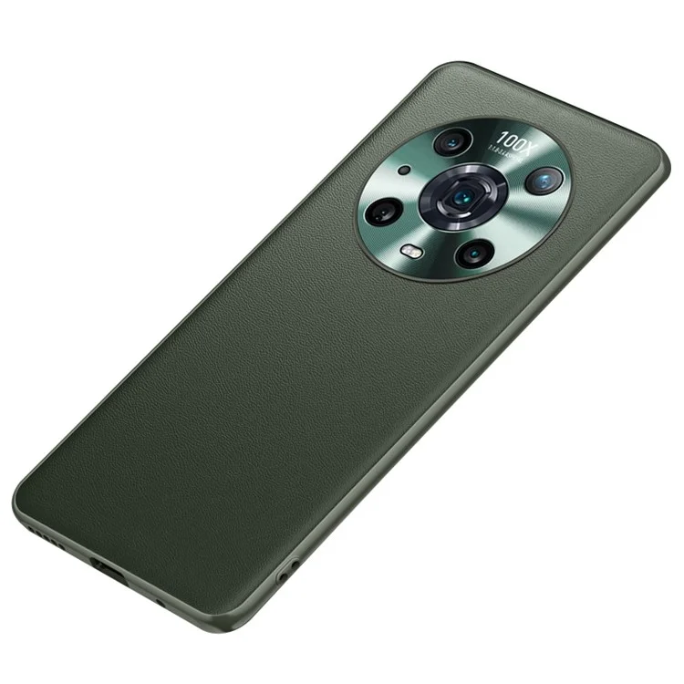 FUKELAI für Honor Magic4 Pro Stoßfeste, sturzsichere Textur PU-Leder beschichtetes TPU-Handyhülle - Dunkelgrün
