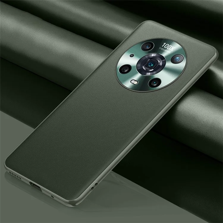 FUKELAI für Honor Magic4 Pro Stoßfeste, sturzsichere Textur PU-Leder beschichtetes TPU-Handyhülle - Dunkelgrün